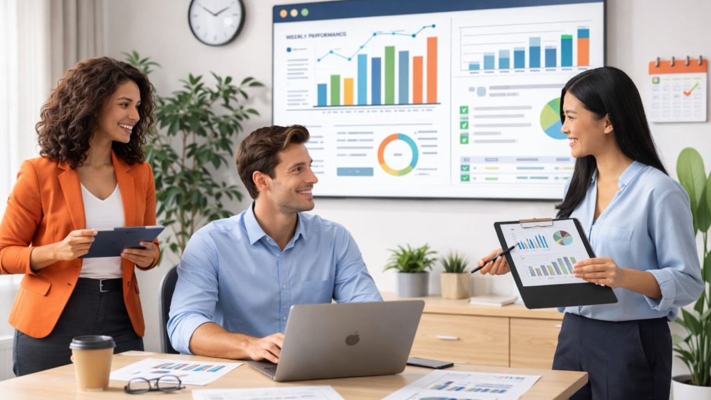 Healthcare RCM daily reporting and analytics dashboard showing revenue performance, AR trends, and billing insights for US healthcare providers